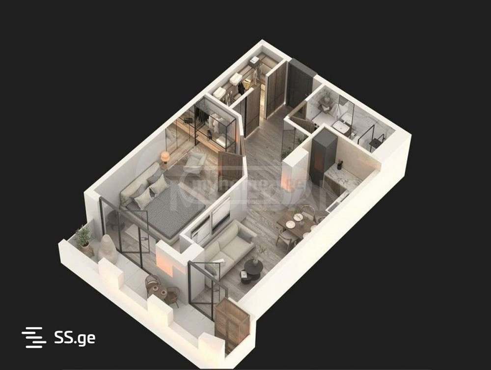 Apartments For Sale two-room 53м² 14/14 floor Tbilisi - photo 1