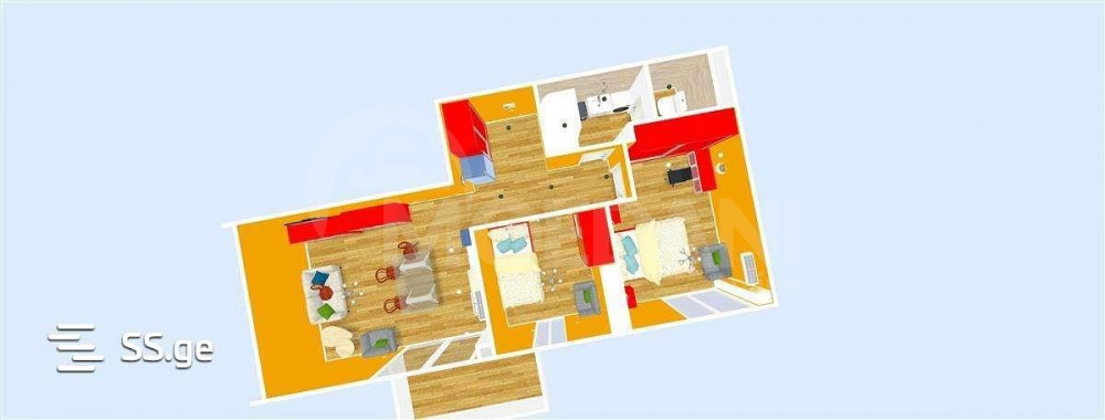 Apartments For Sale three-room 70м² 10/15 floor Tbilisi - photo 2