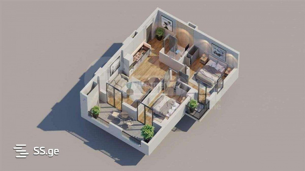 იყიდება 3 ოთახიანი ბინას 70მ² 13/15 სართ თბილისი - photo 1