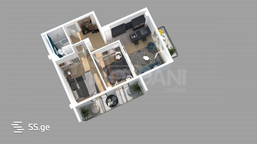 იყიდება 3 ოთახიანი ბინას 73.75მ² 6/8 სართ თბილისი - photo 3