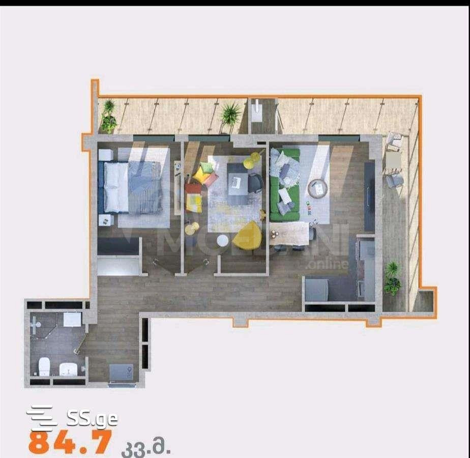 იყიდება 3 ოთახიანი ბინას 84.7მ² 19/25 სართ თბილისი - photo 6