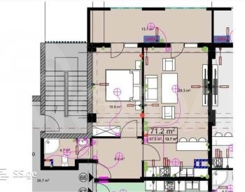 იყიდება 2 ოთახიანი ბინას 71.1მ² 9/23 სართ თბილისი - photo 5