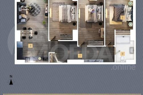 იყიდება 4 ოთახიანი ბინას 113.5მ² 10/21 სართ თბილისი - photo 4