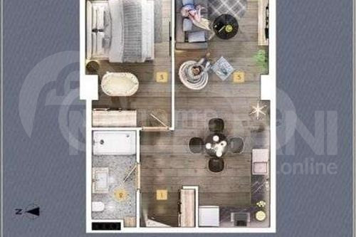 Apartments For Sale two-room 56.4м² 9/30 floor Tbilisi - photo 1