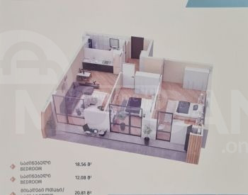 იყიდება 3 ოთახიანი ბინას 79.9მ² 5/12 სართ თბილისი - photo 2