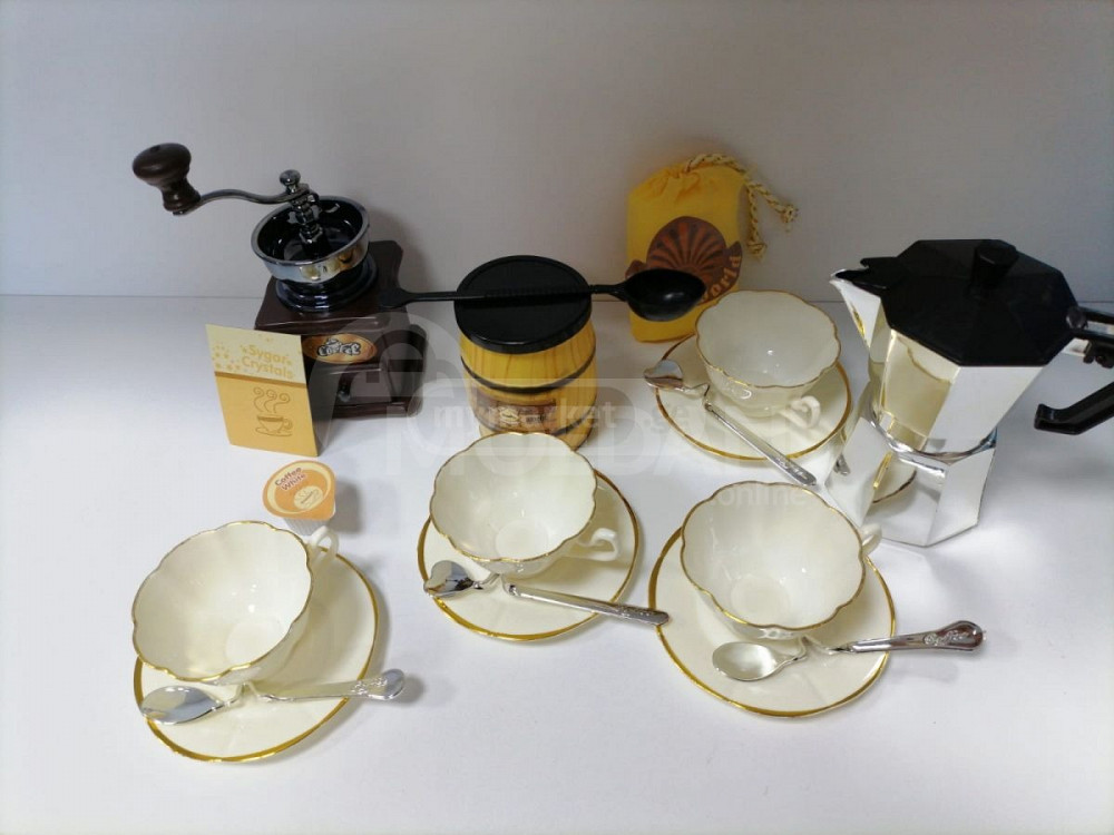 Игровой набор кофейных чашек с чайником и кофемолкой. Тбилиси - изображение 1