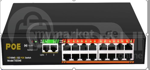 16 პორტიანი 10/100M +2Port1G Iron Shell Ethernet Switch თბილისი - photo 1