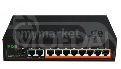 8პორტიანი 10/100 PoE+2Port Uplink Ethernet სვიჩი თბილისი - photo 1