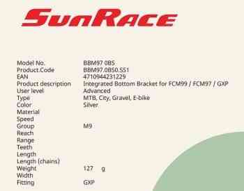 Კრანკსეტის Საკისრები SUNRACE BBM97 Tbilisi