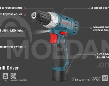 Аккумуляторная дрель-шуруповерт Ronix-8012 12В, 21Н.М-Серия Мега Тбилиси - изображение 2