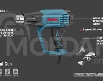 Промышленный фен Ronix 1103 2000Вт, 7 режимов Тбилиси - изображение 2