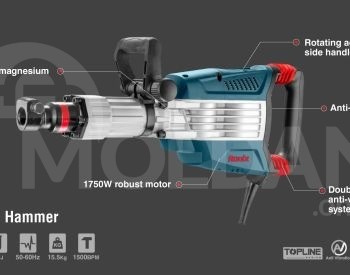 Electric demolition hammer Ronix-2802 1750w 48J 14kg Tbilisi - photo 2