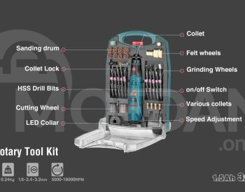 Mini drill set Ronix-3420 3.6V, 1.6/2.4/3.2mm Tbilisi - photo 2