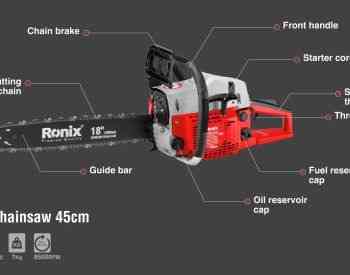 ბენზინის ჯაჭვური ხერხი Ronix-4647 45 სმ თბილისი