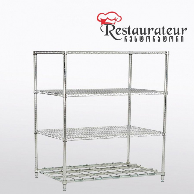 Stainless steel rack, 4 levels (width 183 cm) Tbilisi - photo 1