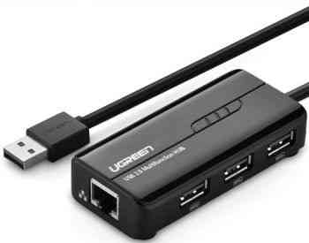 ქსელის ბარათი UGREEN 20264 USB 2.0 10/100Mbps USB to Lan + 3 თბილისი
