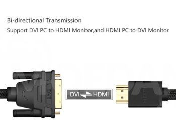 ვიდეო კაბელი UGREEN HD133 (50750) HDMI to DVI Cable with Braid, 1.5m, Black მაღაზია "Geo-Computers" თბილისი - photo 2
