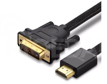 ვიდეო კაბელი UGREEN HD133 (50750) HDMI to DVI Cable with Braid, 1.5m, Black მაღაზია "Geo-Computers" თბილისი - photo 1