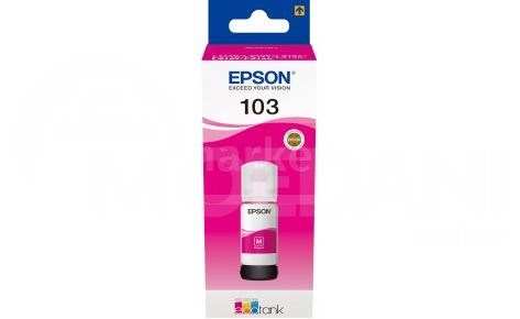 Чернила Epson 103 EcoTank, флакон с пурпурными чернилами, 65 мл C13T00S34A Тбилиси - изображение 1