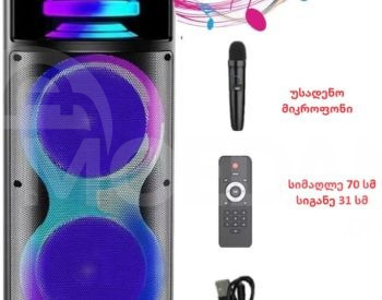 Большой динамик для караоке с беспроводным микрофоном. Тбилиси - изображение 5