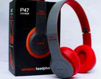 Bluetooth ყურსასმენი Wireless Headphones P47 | red წითელი თბილისი