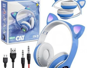 ყურსასმენი Cat Ear STN-28 Wireless bluetooth Headphones, Blu თბილისი - photo 1