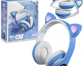 ყურსასმენი Cat Ear STN-28 Wireless bluetooth Headphones, Blu თბილისი - photo 4