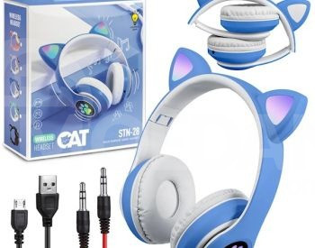 Headphone Cat Ear STN-28 Wireless bluetooth Headphones, Blu Tbilisi - photo 1