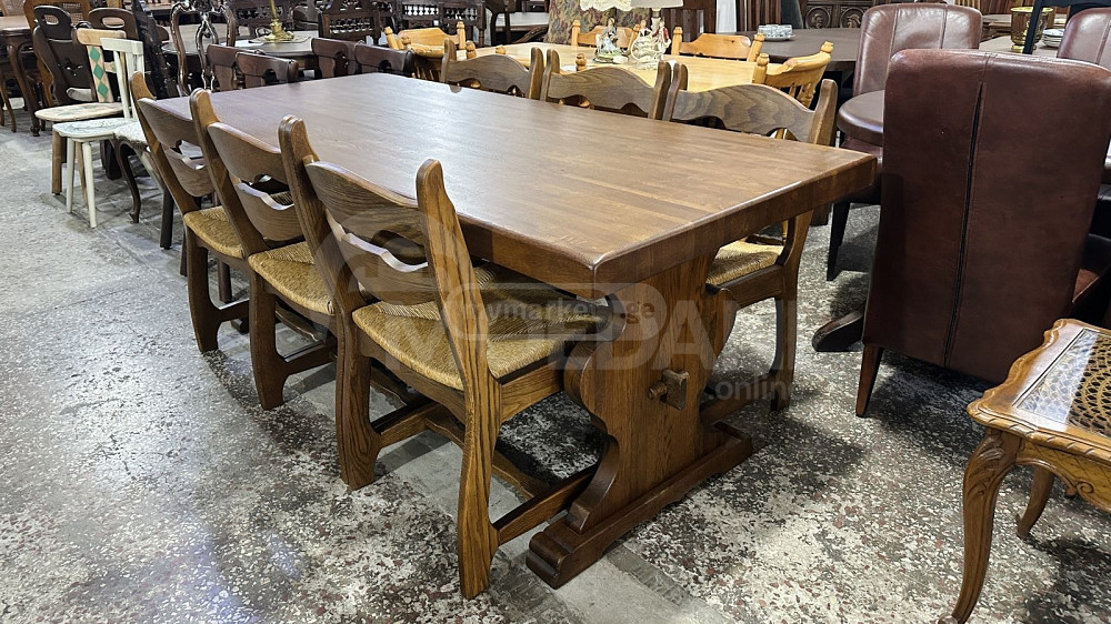Massive oak table and 6 chairs Tbilisi - photo 1