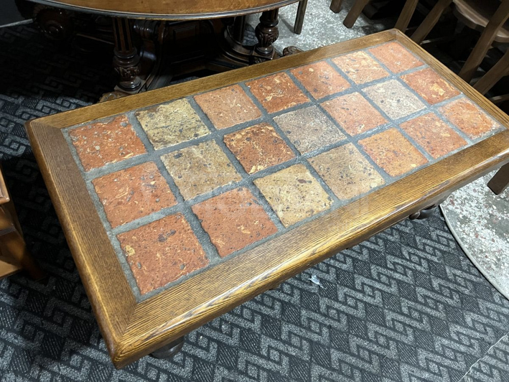 მასიური მუხის ხის ჟურნალის მაგიდა, ქვის ზედაპირით თბილისი - photo 2