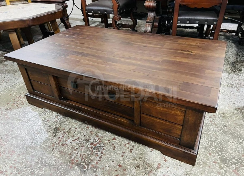 მასიური ხის ჟურნალის მაგიდა თბილისი - photo 3