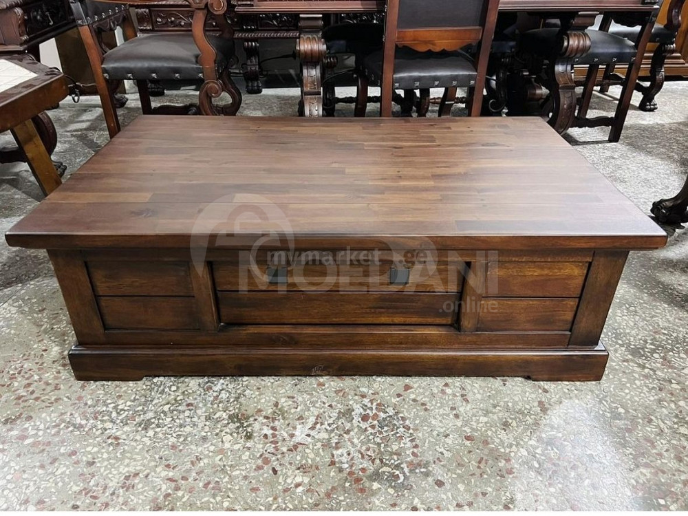 მასიური ხის ჟურნალის მაგიდა თბილისი - photo 1