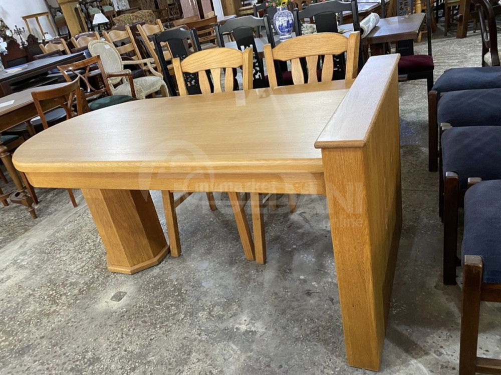 Массивный дубовый раскладной стол и 6 стульев Тбилиси - изображение 1