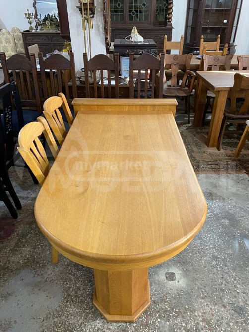 Массивный дубовый раскладной стол и 6 стульев Тбилиси - изображение 3