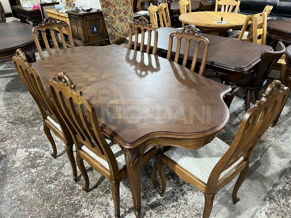 Дубовый раскладной стол и 6 стульев Тбилиси - изображение 1