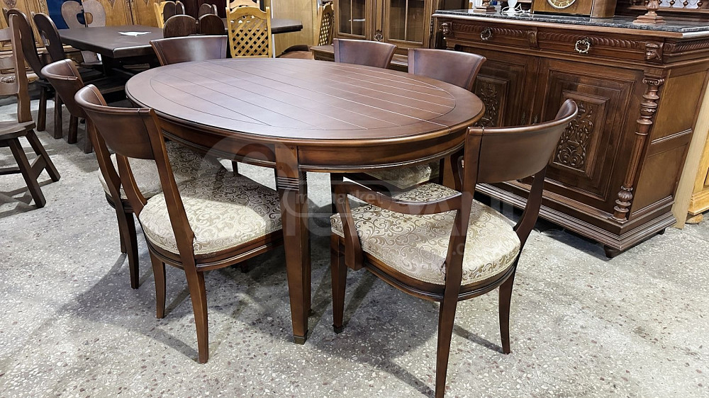 Cherry wood folding table and 6 chairs Tbilisi - photo 1