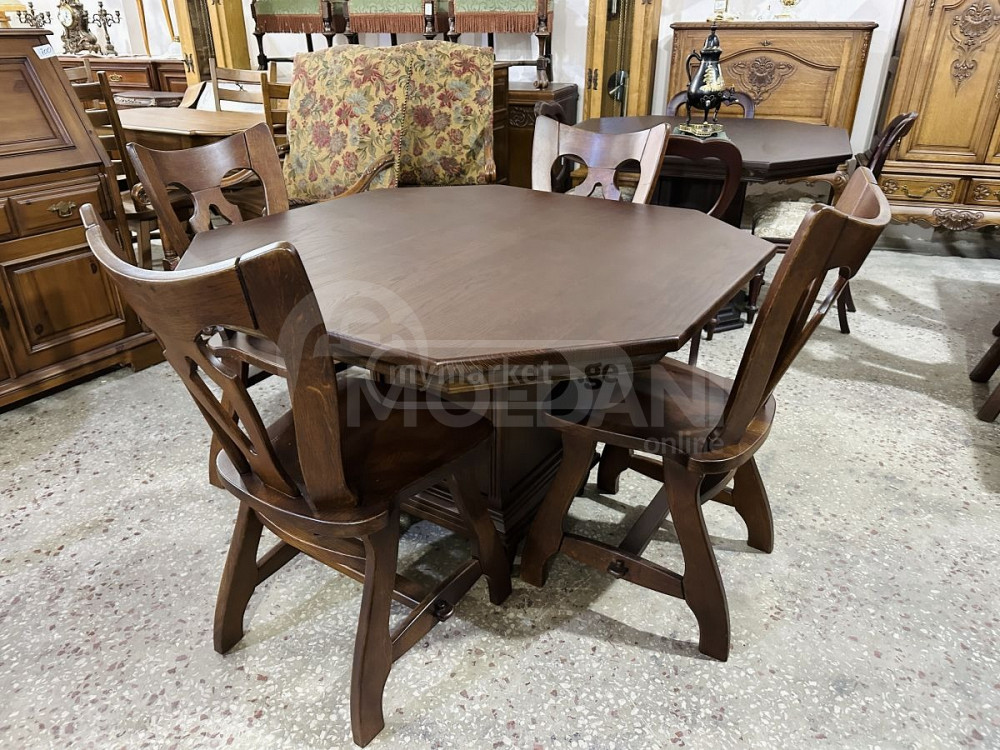 მასიური მუხის ხის მაგიდა და 4 სკამი თბილისი - photo 2