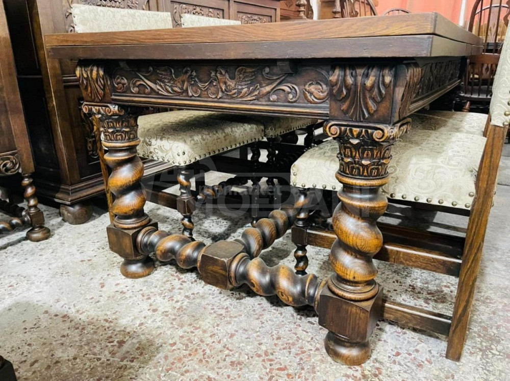 Antique oak folding table and 6 chairs Tbilisi - photo 4