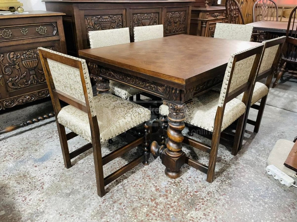 Antique oak folding table and 6 chairs Tbilisi - photo 5