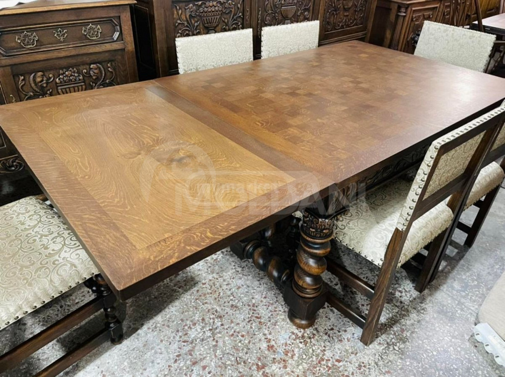 Antique oak folding table and 6 chairs Tbilisi - photo 2
