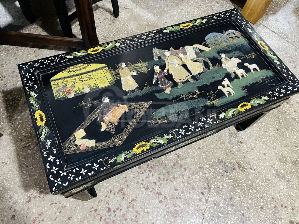 Vintage wooden magazine table with sandal stones Tbilisi - photo 1