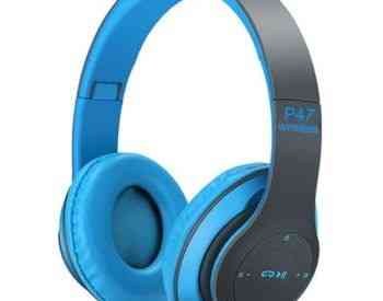 Bluetooth ყურსასმენი Wireless Headphones P47 | blue ლურჯი Тбилиси