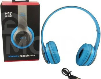 Bluetooth ყურსასმენი Wireless Headphones P47 | blue ლურჯი თბილისი - photo 2