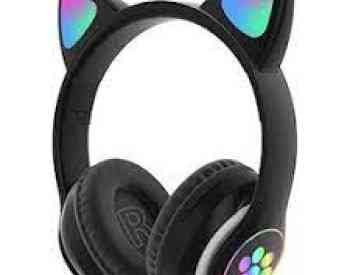 უსადენო ყურსასმენი, ყურსასმენი Cat Ear STN-28 Wireless blue თბილისი
