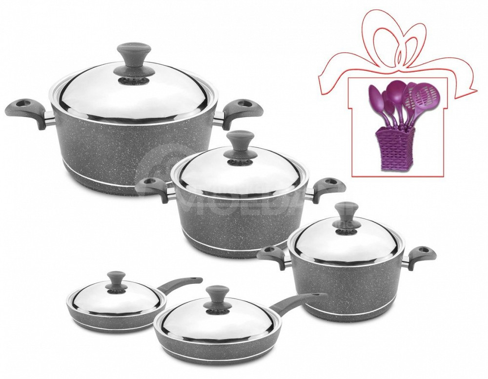 ბიო გრანიტის ქვაბებისა და ტაფების ნაკრები NATUREL NT10PC თბილისი - photo 1