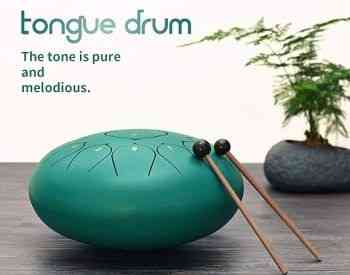 Tongue Drum Green 10 Inch 11 Notes თონგ დრამი, ჰენდფენ Тбилиси