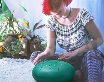 Tongue Drum Green 10 Inch 11 Notes Tongue Drum, hand fan Tbilisi - photo 4