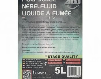 ADJ Fog juice 1 light - 5 Liter ბოლის აპარატის სითხე თბილისი - photo 2