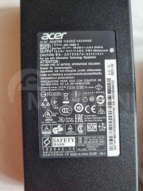 180W 19.5V 9.23A ADP-180MB K ლეპტოპის AC დამტენი Nitro 5-ისთვის AN515-51 Predator Helios 300 G თბილისი - photo 3