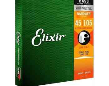 Elixir 14077 NanoWeb 4-String Bass Set 45-105 ბას გიტარის სი თბილისი